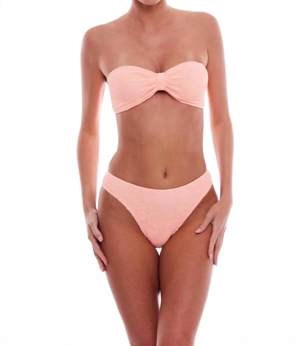 NEW LOVE & BIKINIS palma bandeau bow bikini top in peach